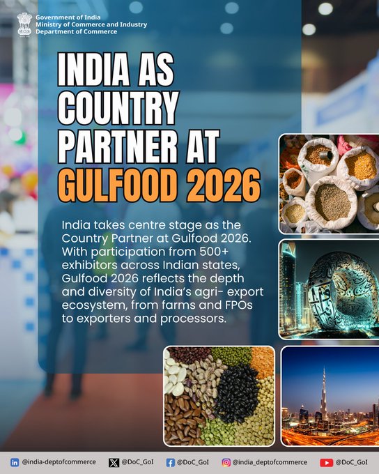 India participates as partner country at Gulfood 2026 in Dubai for first time in its 31-year history