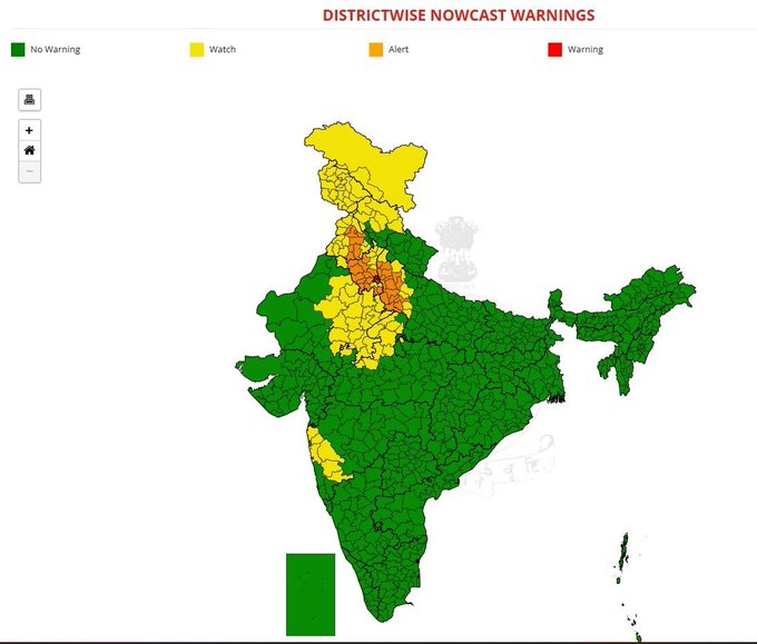 Light to moderate rain & hailstorms occur in several districts of Haryana