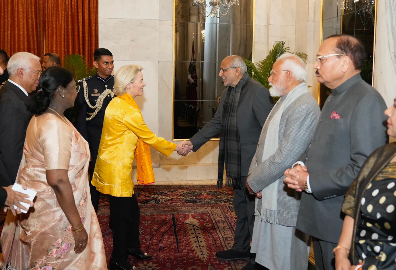 VP Radhakrishnan meets EC President António Costa & Commission President Ursula von der Leyen in New Delhi