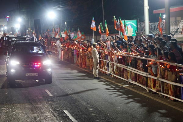 Assam: PM Modi holds roadshow in Guwahati, attends traditional Bodo cultural programme