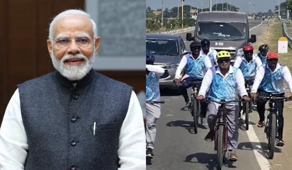 PM Modi lauds S Suresh Kumar’s achievement of cycling from Bengaluru to Kanniyakumari