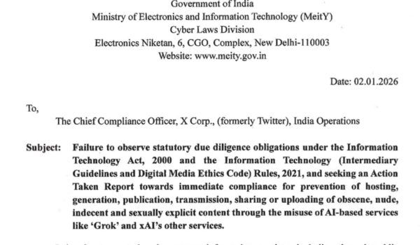 Ministry of Electronics and Information Technology issues notice to X seeking removal of obscene content