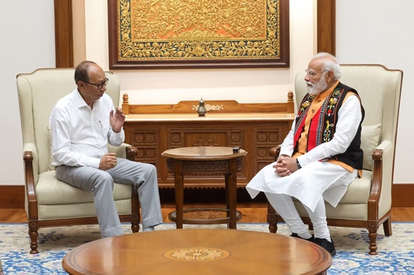 Manipur CM Yumnam Khemchand meets PM Narendra Modi at Seva Teerth