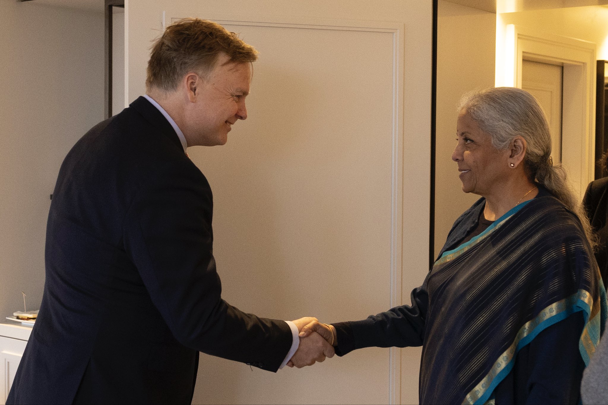 FM Nirmala Sitharaman meets CEO of APM Terminals, Keith Svendsen, in Munich, Germany