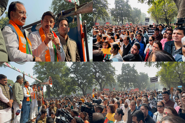 BJP protests outside Congress headquarters over Youth Congress ruckus at India-AI Summit