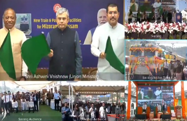 Union Minister Ashwini Vaishnaw virtually flags off new Passenger Train Services between Mizoram & Assam