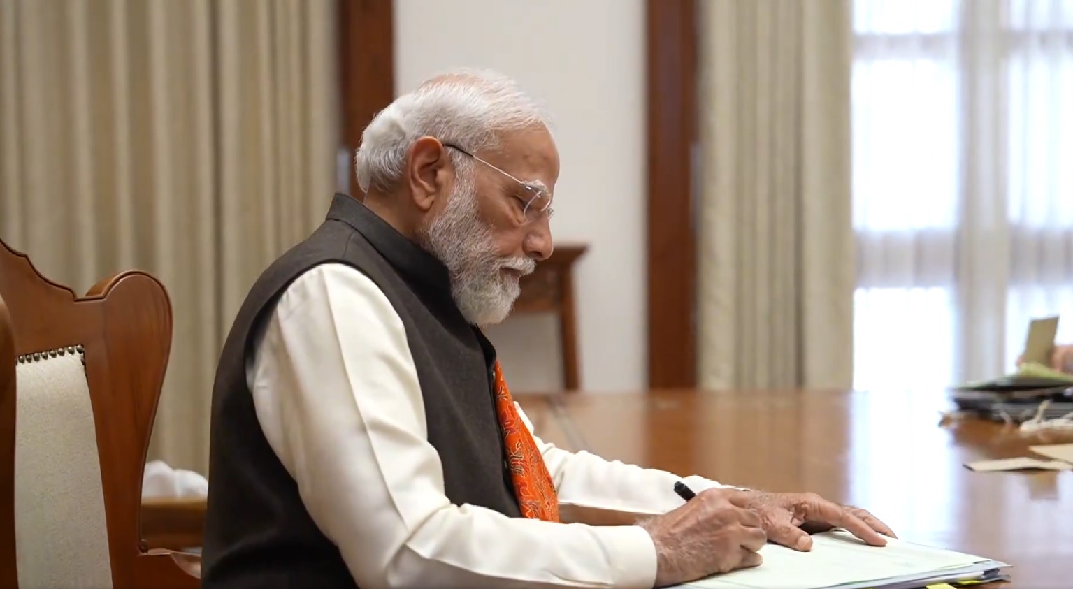 PM Modi approves four major schemes covering Women, Agriculture, Accident Care and Startups at his new office at Seva Teerth