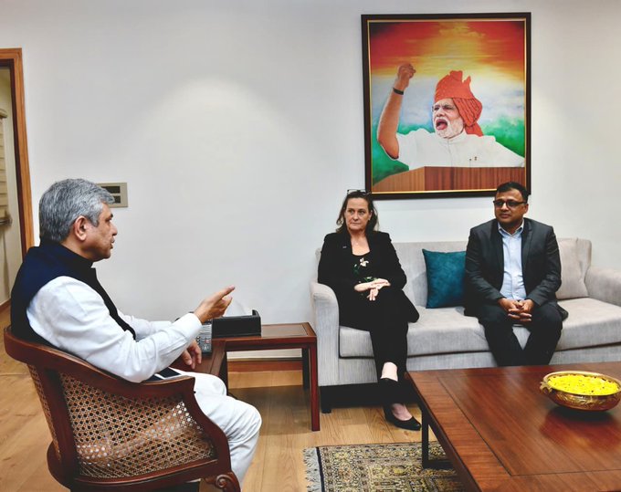 Union Minister Ashwini Vaishnaw meets Merck Executive in New Delhi