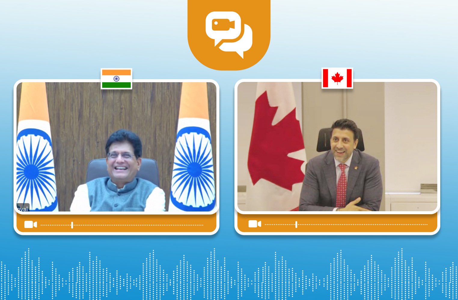 Union Minister Piyush Goyal virtually interacts with Minister of International Trade of Canada, Maninder Sidhu