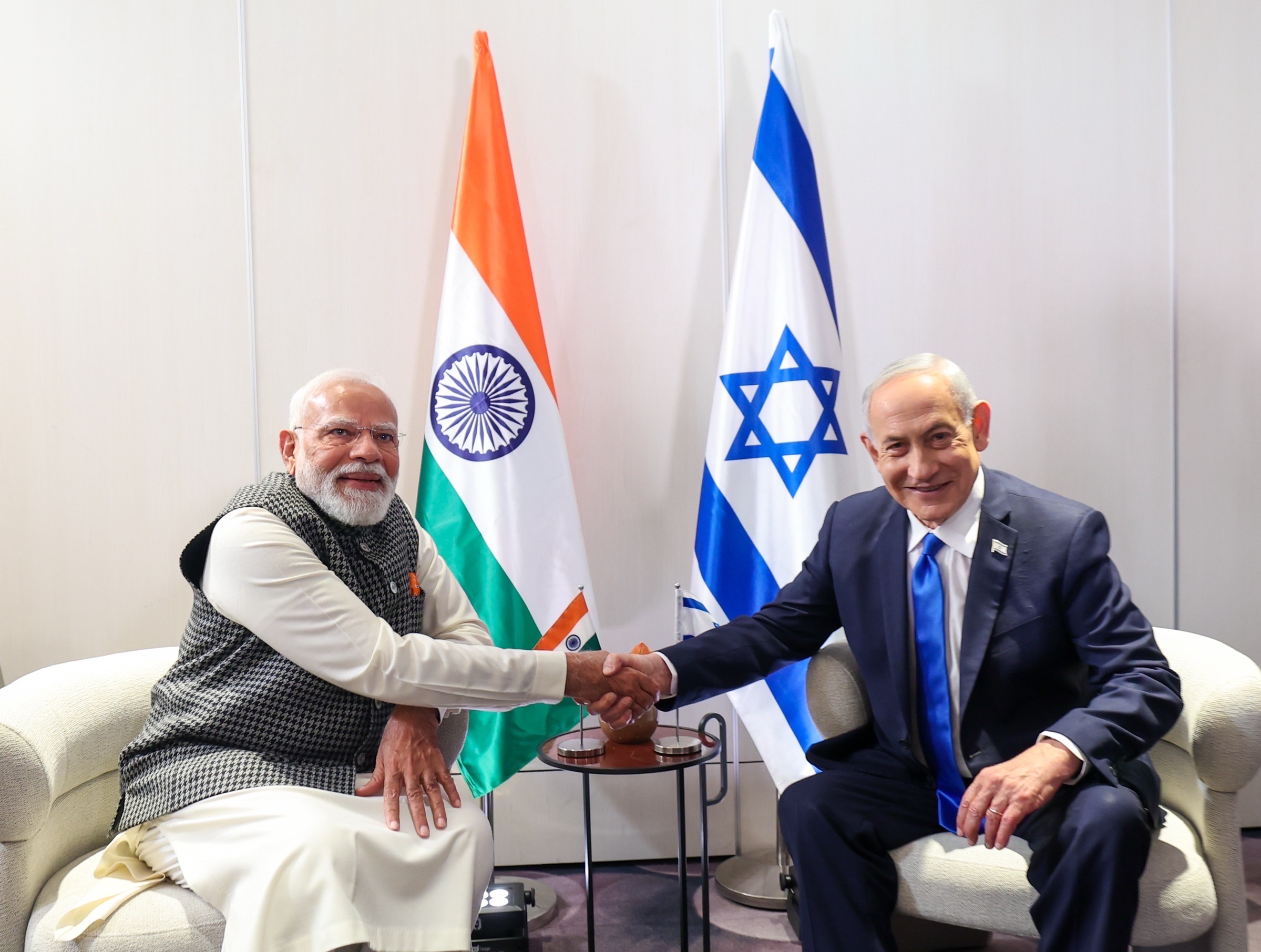 PM Modi holds talks with his Israeli counterpart Benjamin Netanyahu in Tel Aviv