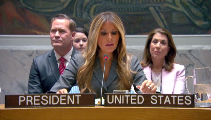 First Lady Melania Trump Presides Over UN Security Council Meeting on Children and Education