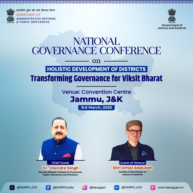 Jammu Hosts National Governance Conference; Jitendra Singh, Omar Abdullah to Inaugurate