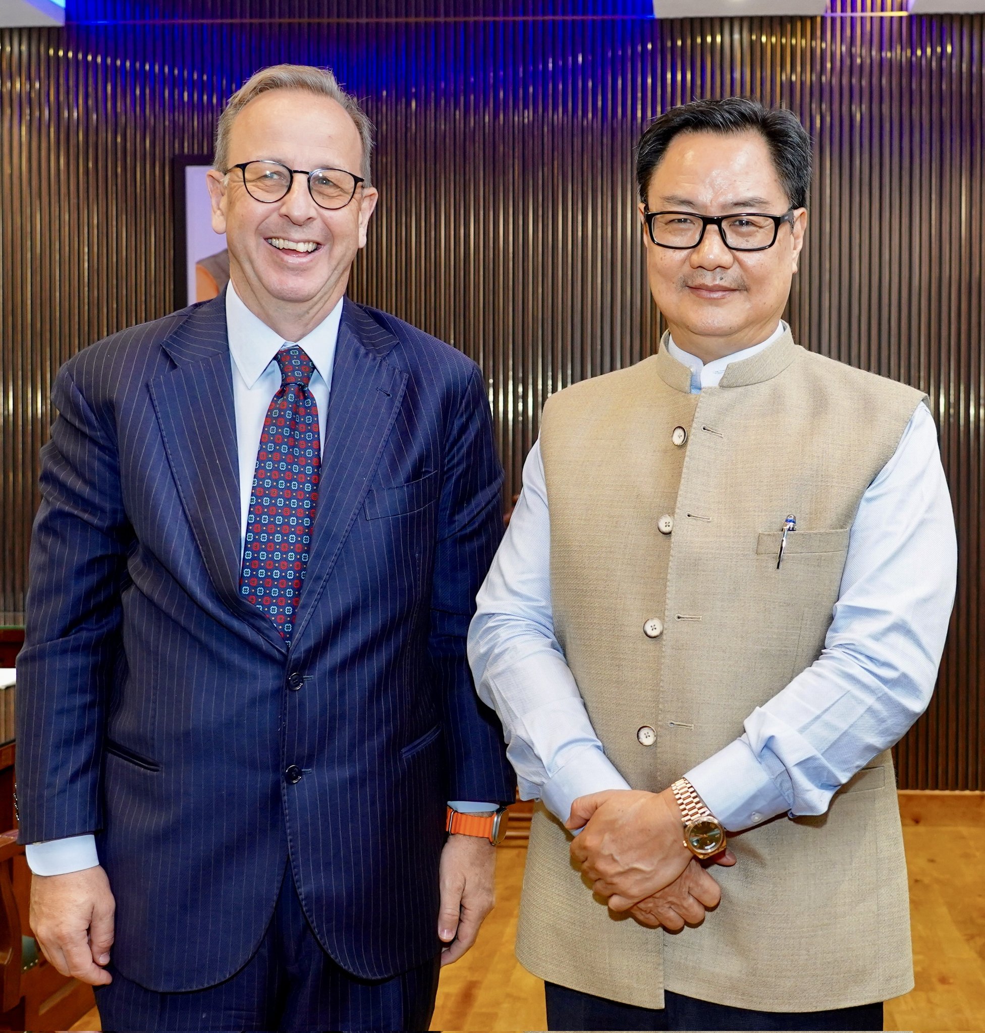 Union Minister Kiren Rijiju meets with Italian Ambassador to India & Nepal, Antonio Bartoli