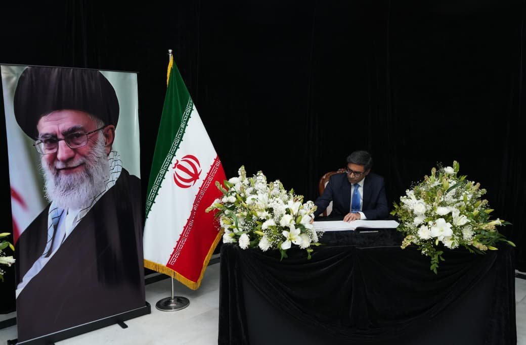 Foreign Secretary Vikram Misri signs condolence book at Embassy of Iran in Delhi 