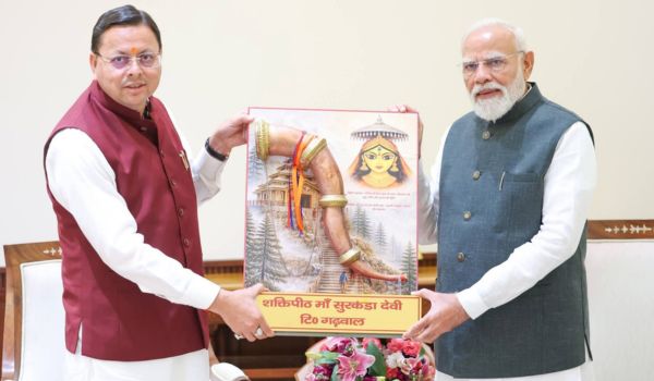 उत्तराखंड के सीएम पुष्कर सिंह धामी ने प्रधानमंत्री नरेन्द्र मोदी से मुलाकात की