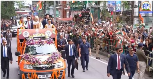 PM Modi receives rousing welcome ahead of his visit to Sikkim’s Statehood celebrations