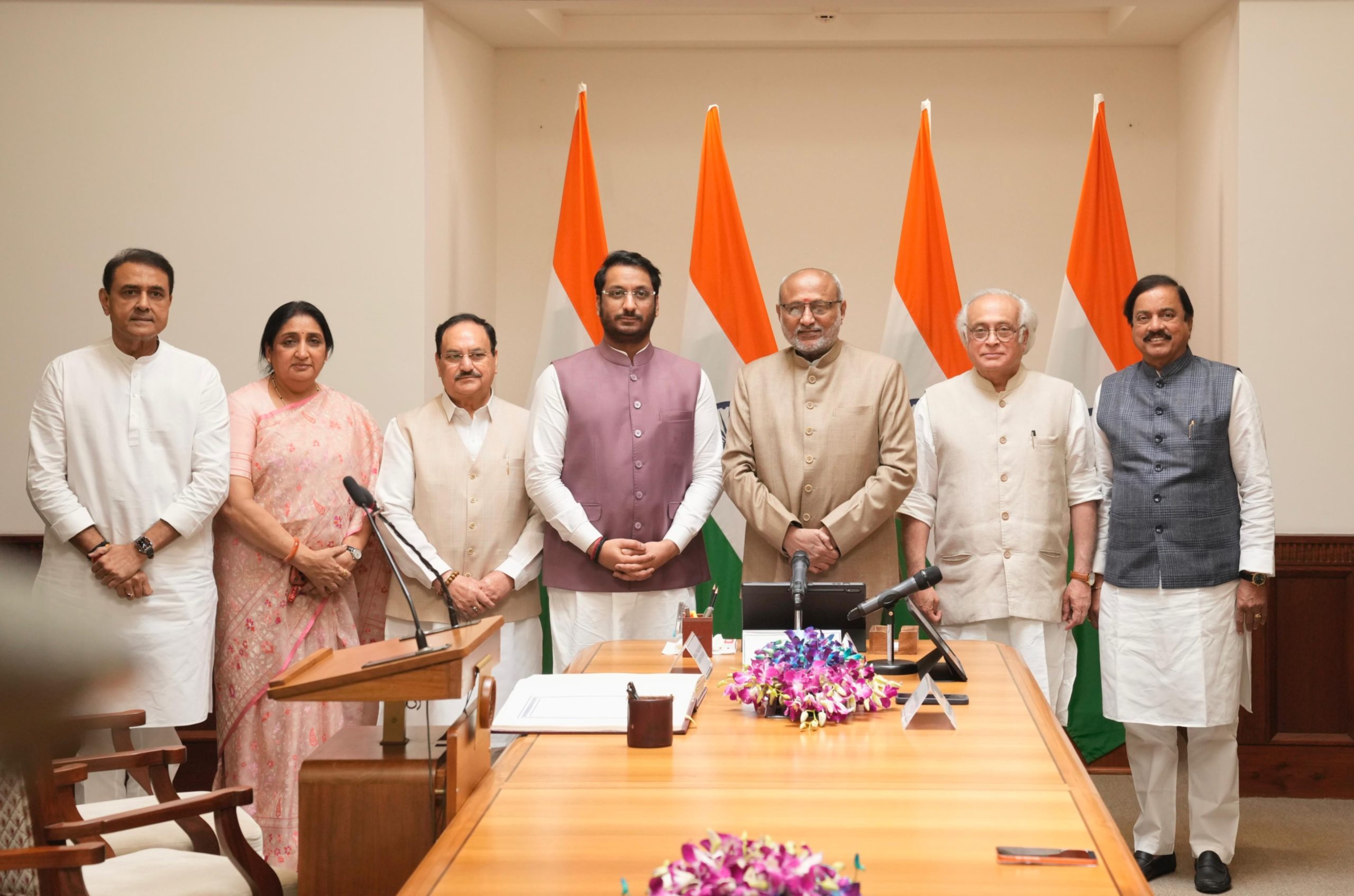 Vice President C P Radhakrishnan administers oath to Rajya Sabha member Parth Ajit Pawar