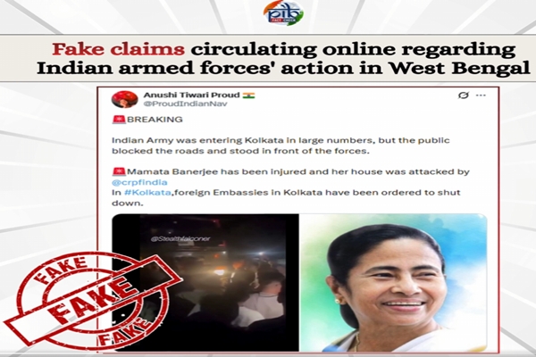 सरकार ने कोलकाता में सेना के प्रवेश और नागरिकों द्वारा रोकने के वायरल वीडियो का खंडन किया