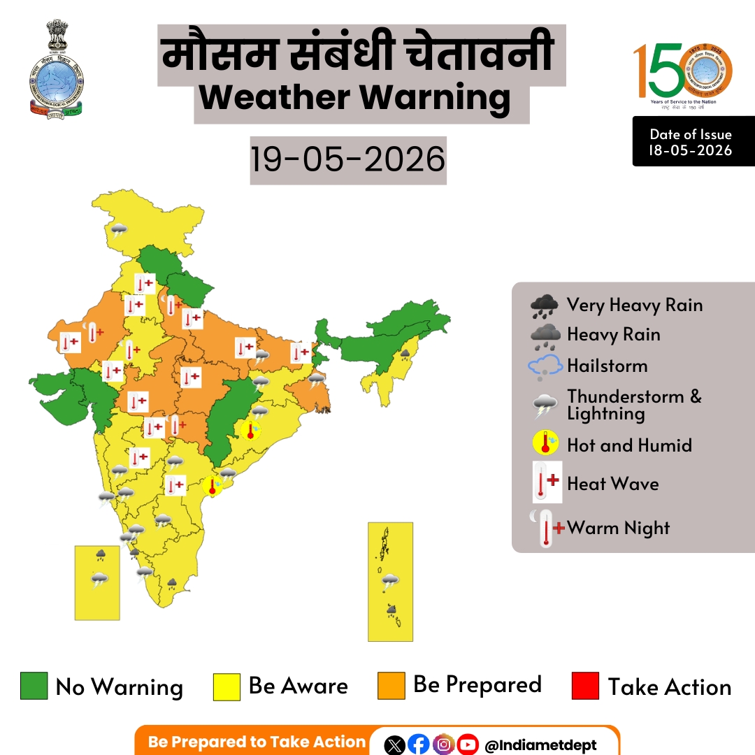 देश के उत्तरी इलाकों में भीषण गर्मी, पूर्वोत्तर में तेज बारिश की संभावना