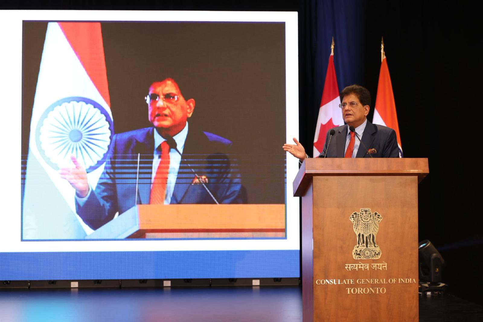 Commerce Minister Piyush Goyal interacts with Indian diaspora at community reception in Toronto
