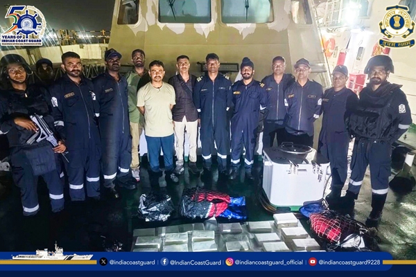 ICG seizes nearly 115 kg of cocaine during anti- smuggling operation off Gujarat coast