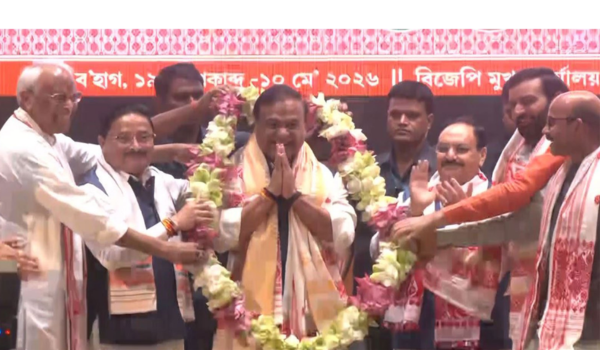 हिमंता बिस्वा सरमा असम में भाजपा विधायक दल के नेता के रूप में सर्वसम्मति से चुने गए