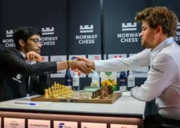 R Praggnanandhaa defeats Magnus Carlsen in round three of Norway Chess