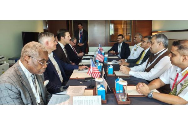 Defence Secretary Rajesh Kumar Singh holds discussions with US Congressman Harrigan