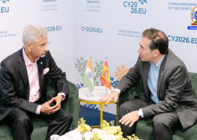 EAM Dr S Jaishankar meets Spanish counterpart José Manuel Albares at Cyprus Gymnich meeting