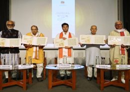 Union Minister Jyotiraditya Scindia releases postage stamp marking 200 years of Hindi journalism