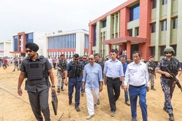 Manipur CM Yumnam Khemchand Singh inspects proposed extension campus of Technical University at Heirok