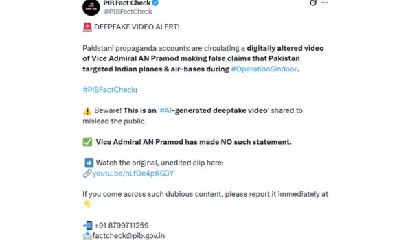 Government debunks fake video on Vice Admiral AN Pramod’s remarks