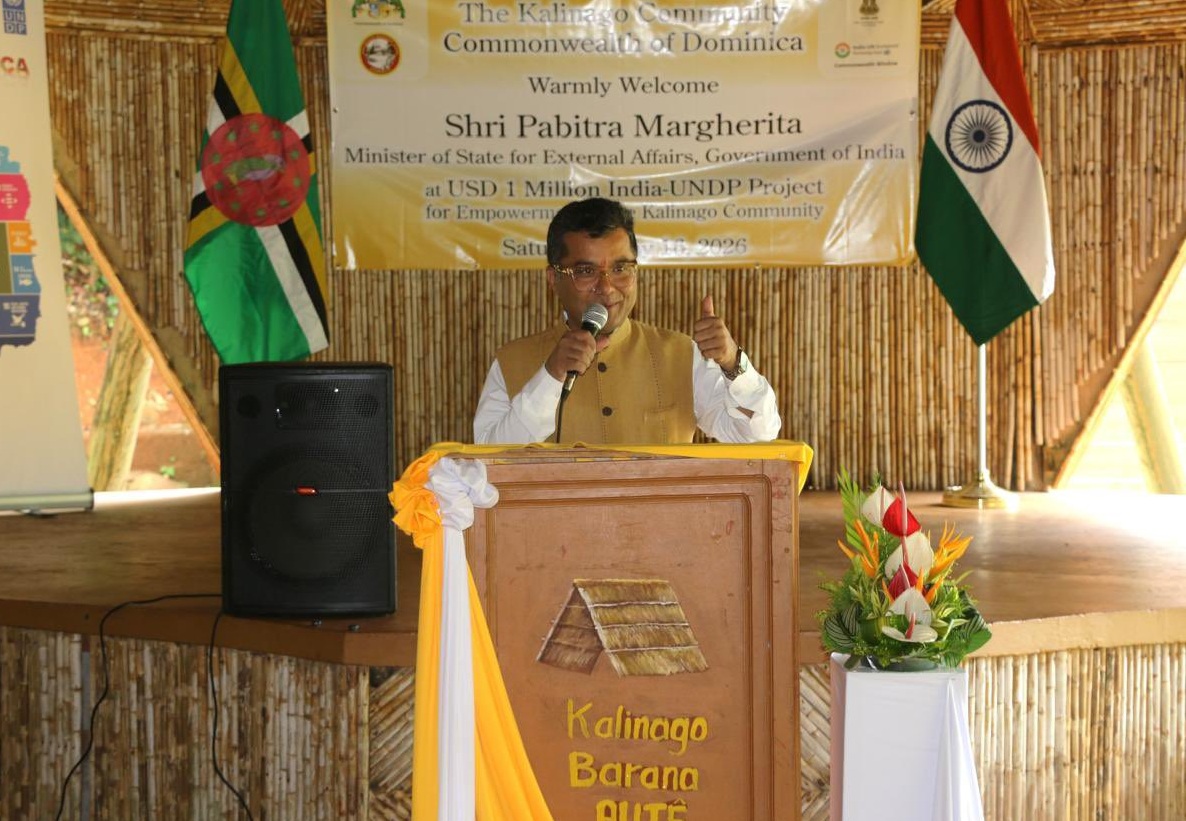 विदेश राज्यमंत्री पबित्रा मार्गरीटा ने डोमिनिका के कलिनागो क्षेत्र का दौरा किया