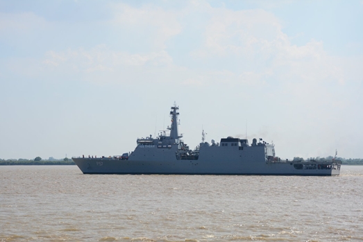 Indian Naval Ship Sunayna arrives at Yangon Harbour, Myanmar