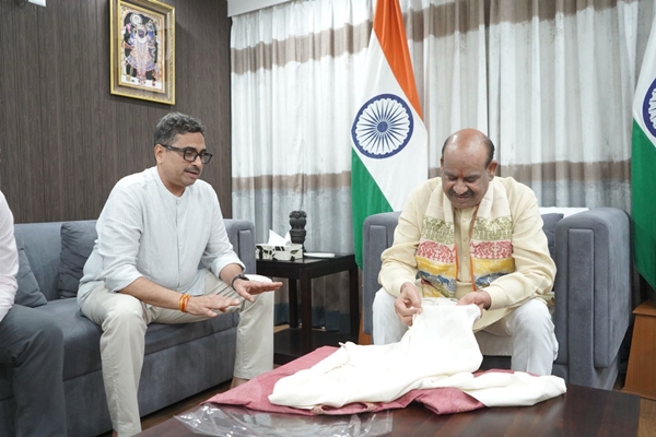 Delegation Meets Speaker Om Birla on Development of Premium Fabric Blending Kota Doria and Eri Silk