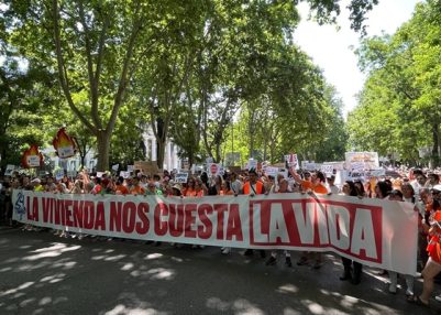 Thousands protest in Madrid over rising housing costs and rent crisis in Spain