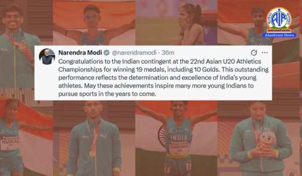PM Modi congratulates Indian contingent for 19 medals at Asian U20 Athletics Championships