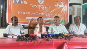 উমৈহতীয়া দেৱানী বিধিৰ বিষয়ে জনসাধাৰণক অৱগত কৰোৱাৰ লক্ষ্যৰে ৰাজ্যৰ বিভিন্ন ঠাইৰ জিলা বিজেপিৰ কার্যালয়ত সংবাদমেল অনুষ্ঠিত