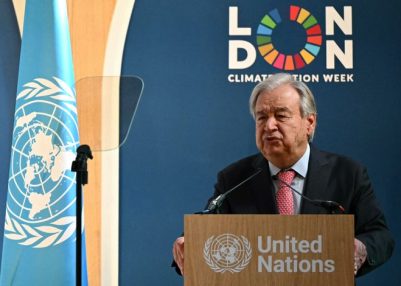 UN Secretary-General Antonio Guterres calls on AI companies to disclose environmental impact