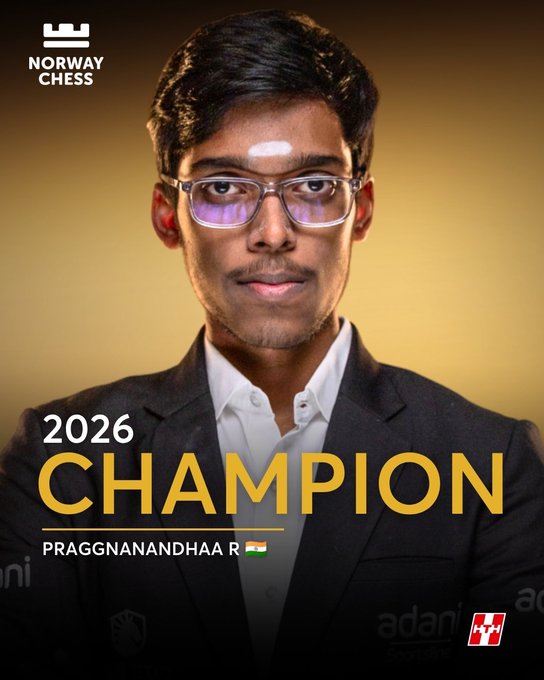 Lok Sabha Speaker Om Birla congratulates R. Praggnanandhaa on winning Norway Chess 2026 title