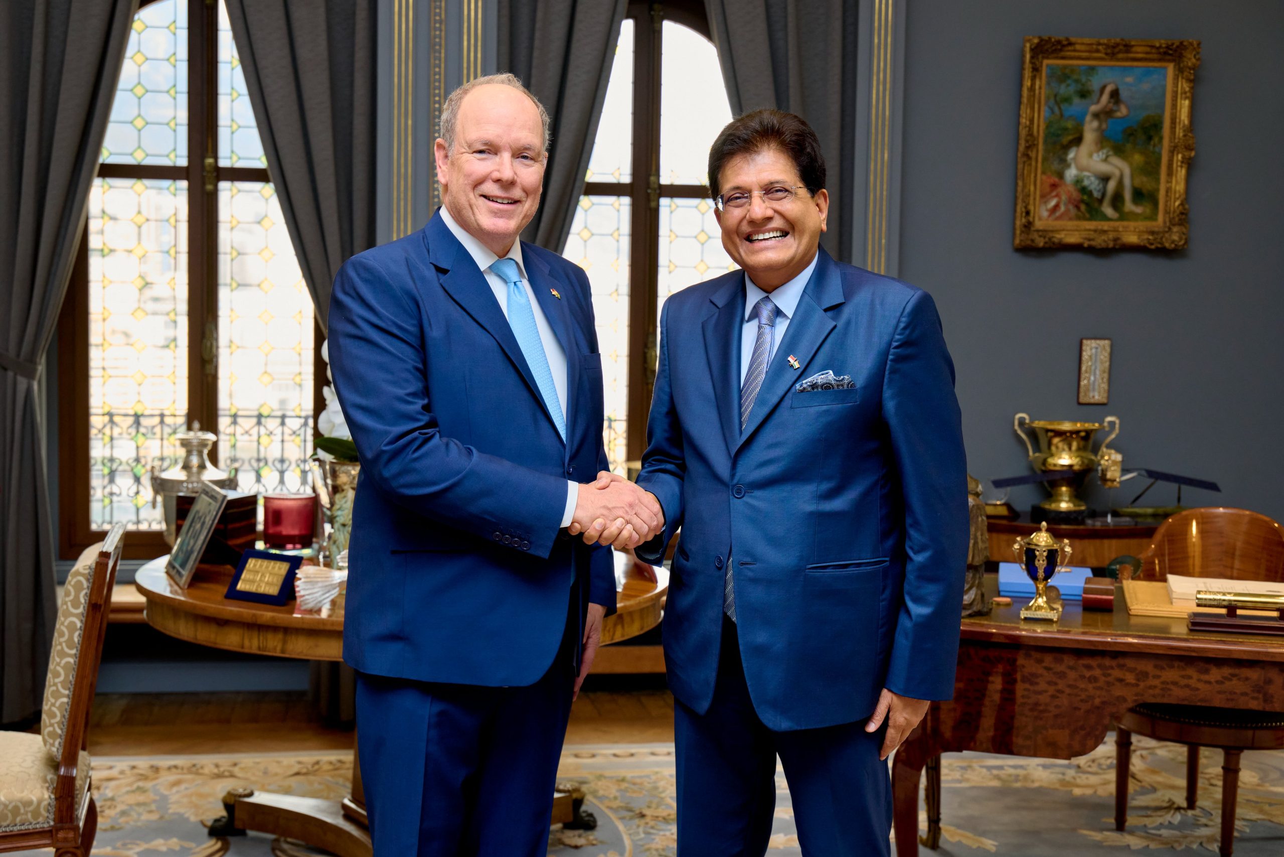 Union Minister Piyush Goyal calls on Prince Albert II of Monaco to discuss bilateral cooperation