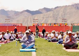 VP Radhakrishnan Participates in Yoga Day Celebrations in Leh, Urges Daily Practice