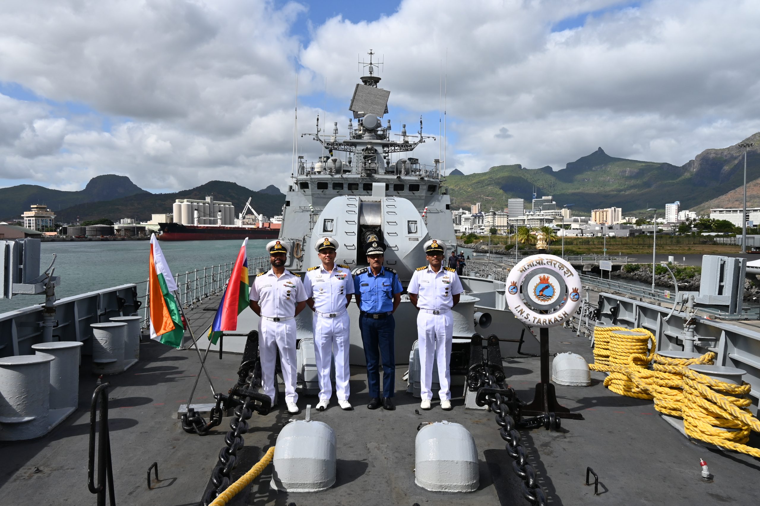 Indian Navy’s INS Tarkash departs Mauritius for further deployment in South West Indian Ocean