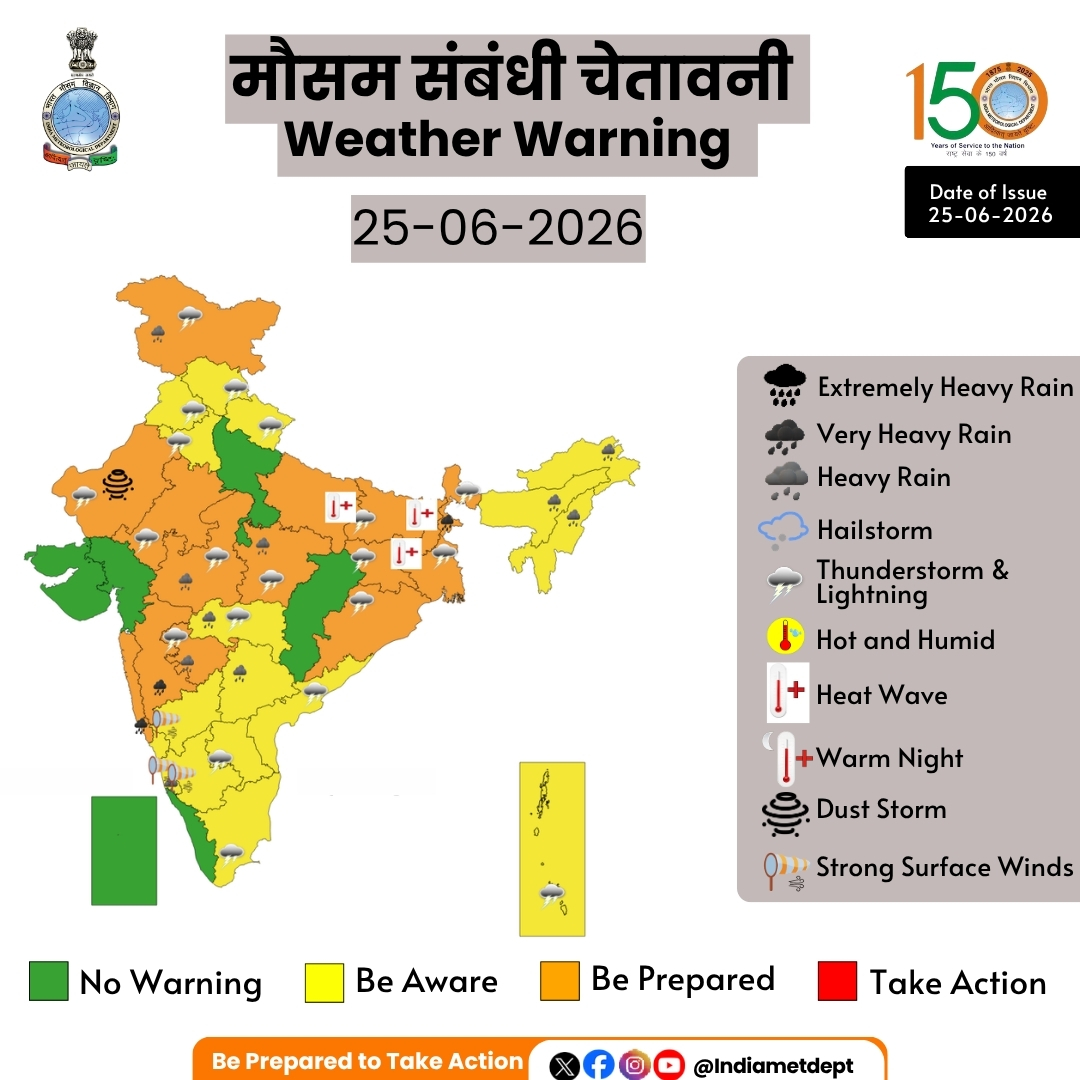 पश्चिम बंगाल के तराई क्षेत्र और सिक्किम में 30 जून तक मूसलाधार बारिश की संभावना