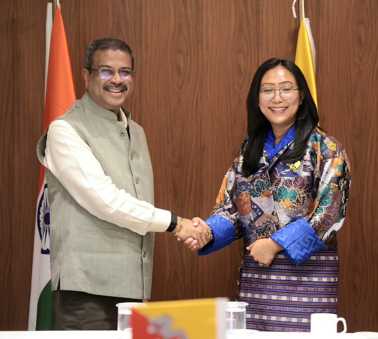 Union Minister Dharmendra Pradhan meets Bhutan’s Education Minister Yeezang De Thapa