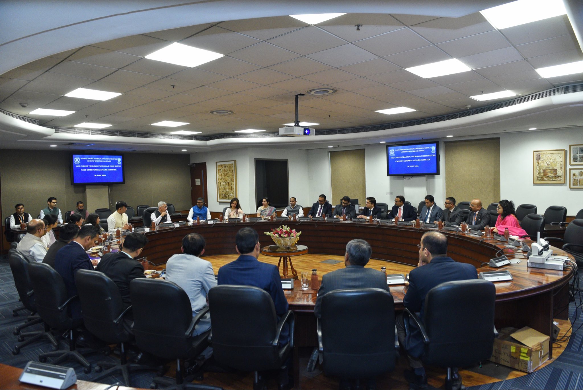 EAM Dr S Jaishankar meets IFS officers undergoing Mid-Career Training Program-II in Delhi