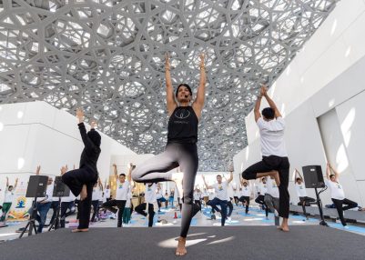 Yoga Enthusiasts Gather Under Louvre Abu Dhabi Dome to Mark International Yoga Day