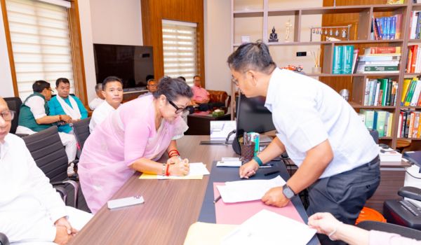 Manipur: BJP President Sarda Devi files nomination for Rajya Sabha seat