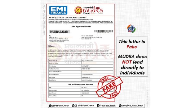 PIB Fact Check debunks fake claim on Pradhan Mantri Mudra Yojana