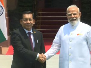 PM Modi hold talks with Myanmar President U Min Aung Hlaing in New Delhi